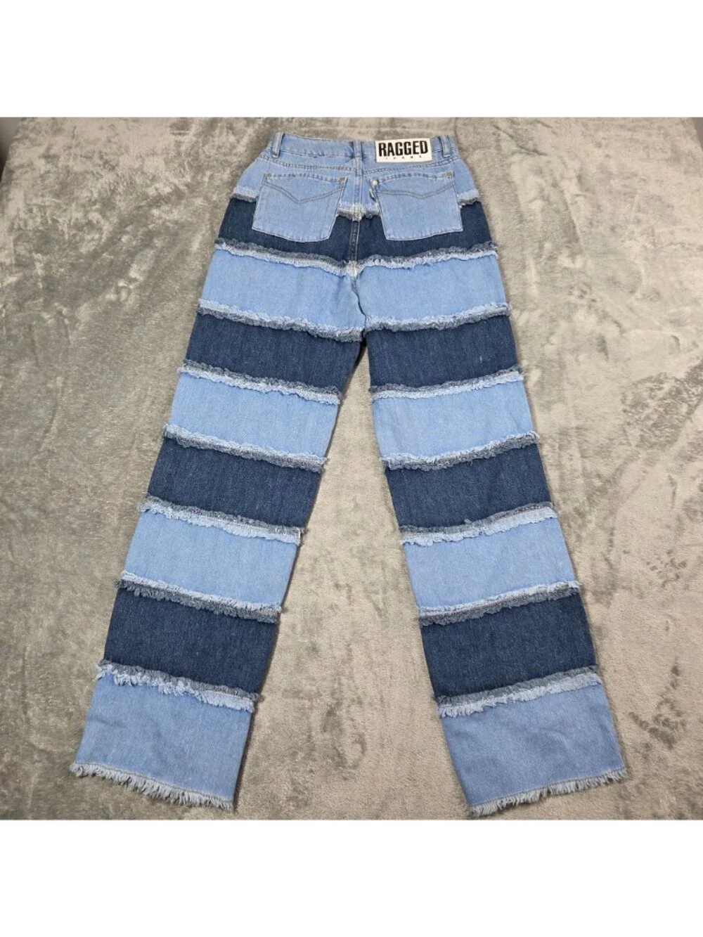 Ragged Jeans Womens 26 Priest Infringement Colorblock Dad Fit Baggy Denim